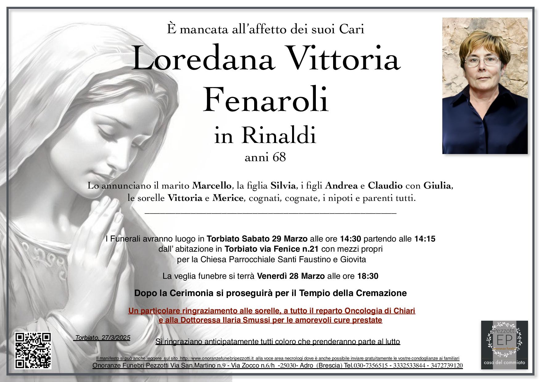 LOREDANA VITTORIA FENAROLI IN RINALDI