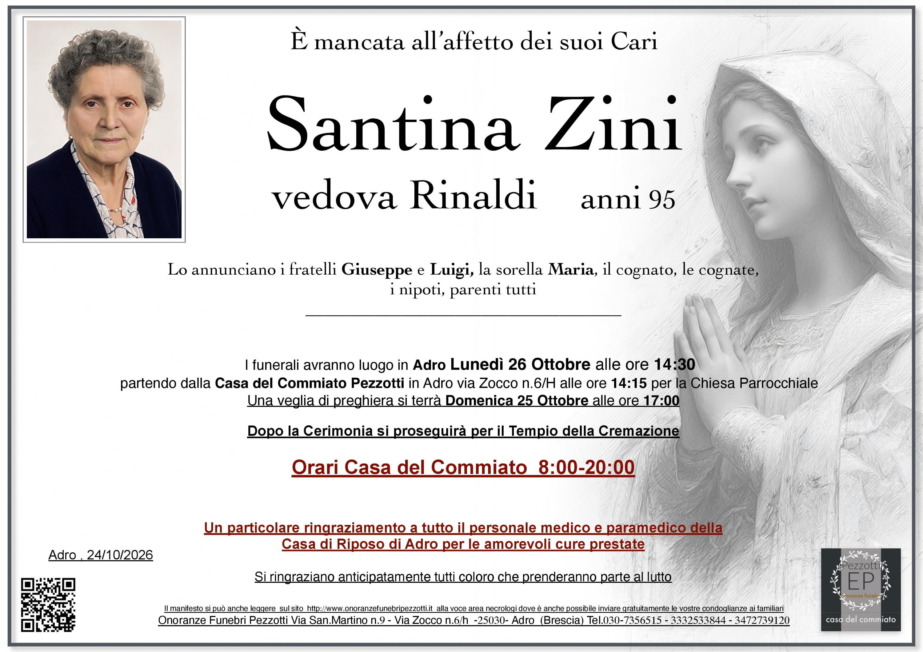 Santina Zini vedova Rinaldi